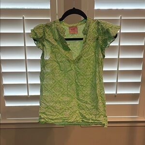 Banjanan Light Green Patterned Blouse